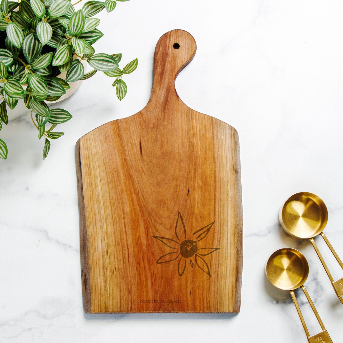 live edge artisan wood serving board~ summer glyph