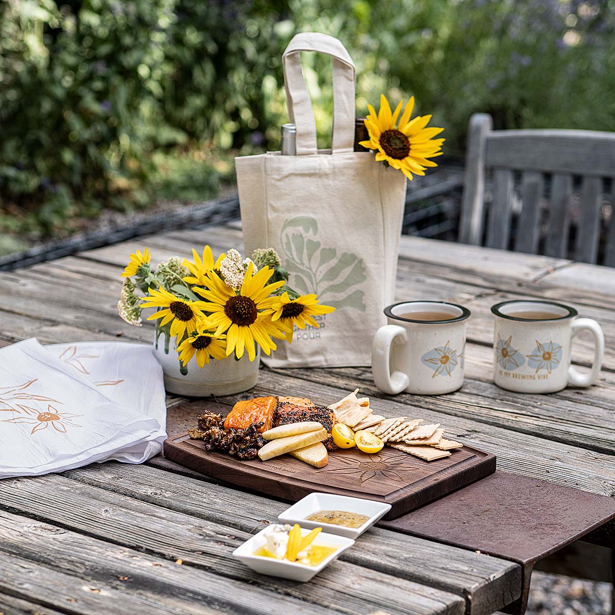 ceramic camp mug | brew vibe ~ sunflower summer