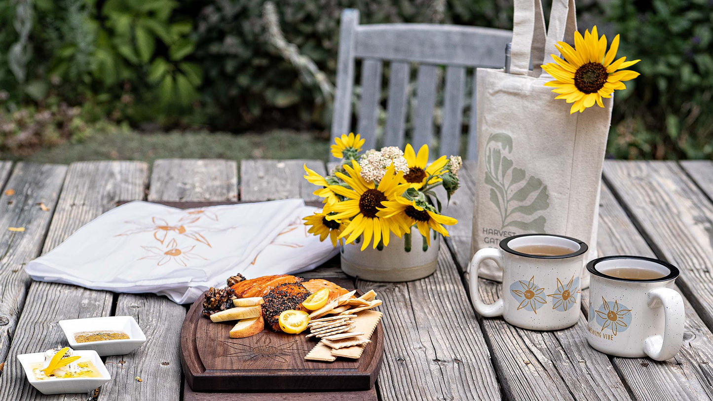 ceramic camp mug | brew vibe ~ sunflower summer