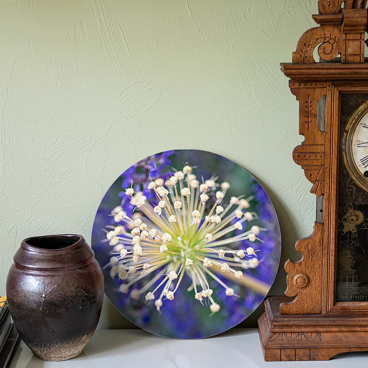 grained by season~ summer allium wood sign 12" (round)