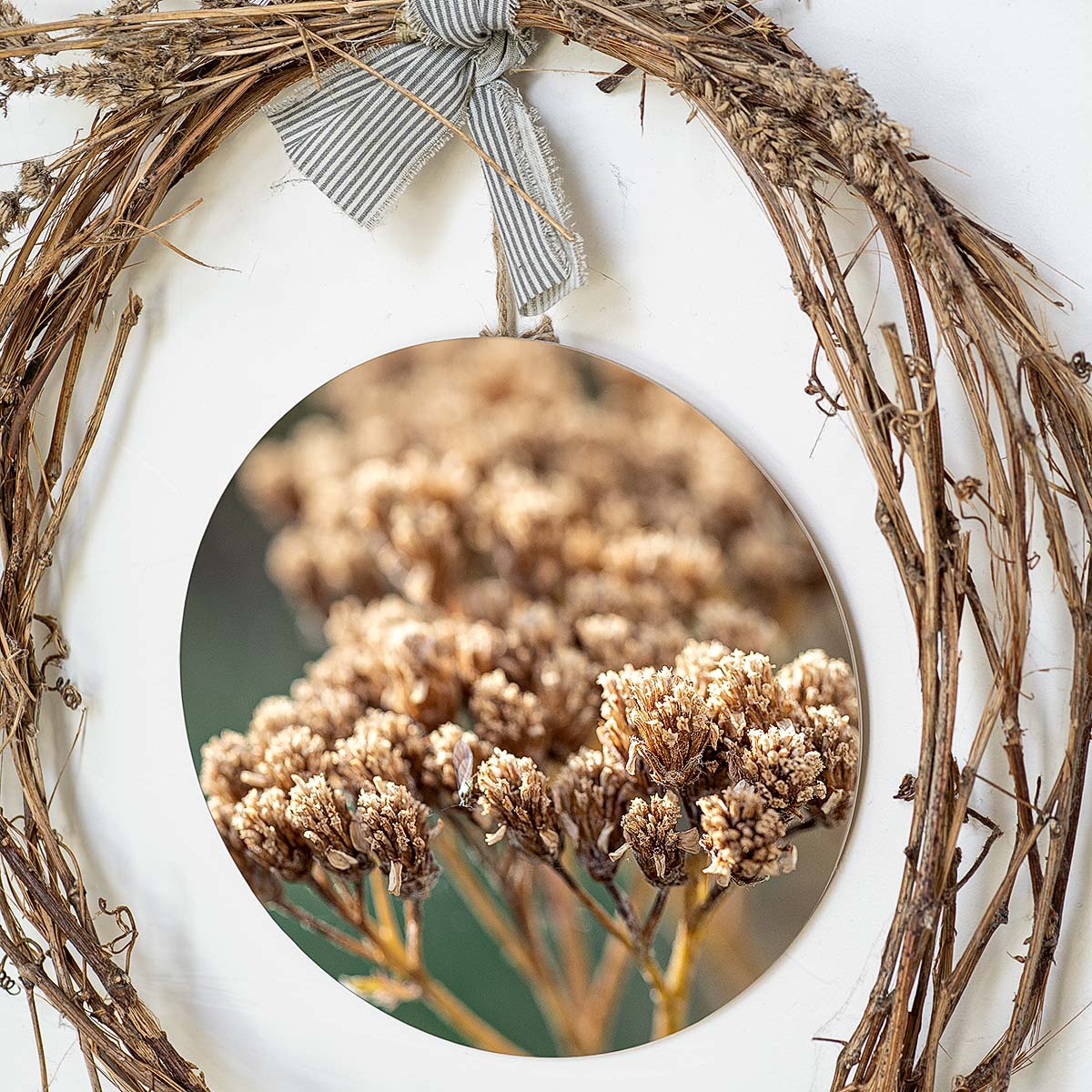 grained by season~ summer sedum wood sign 12" (round)