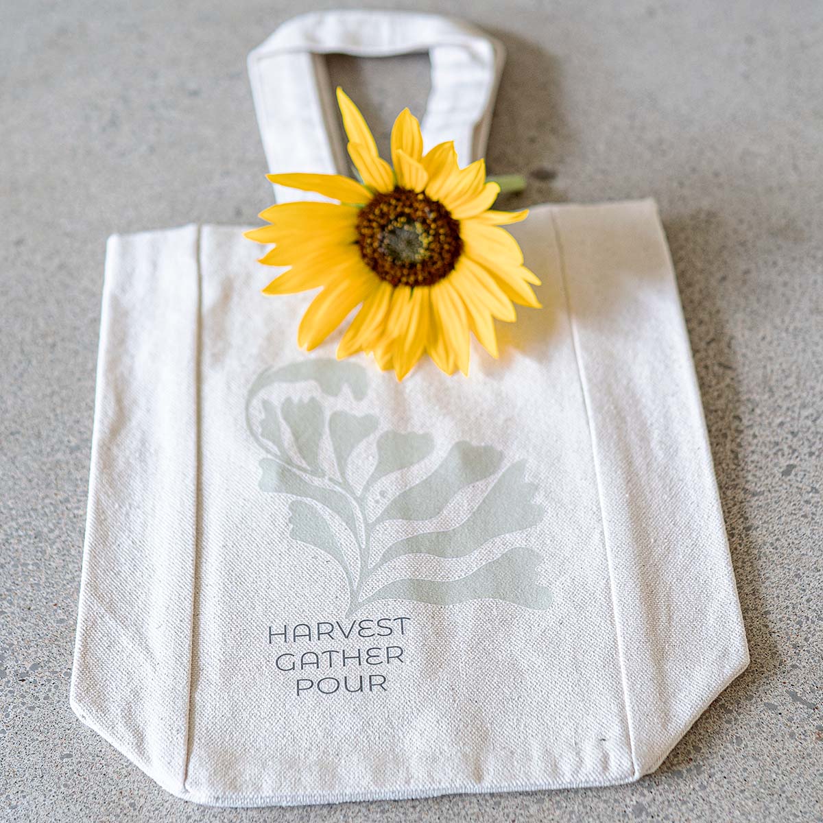 double wine tote ~ harvest, gather, pour