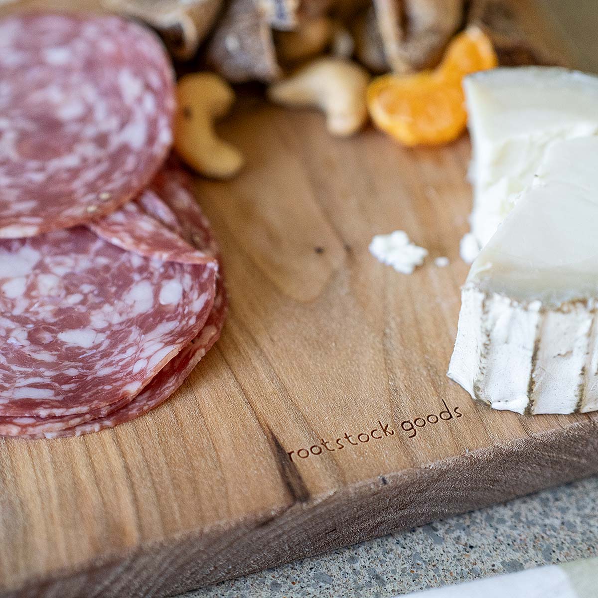 live edge artisan wood serving board~ spring glyph