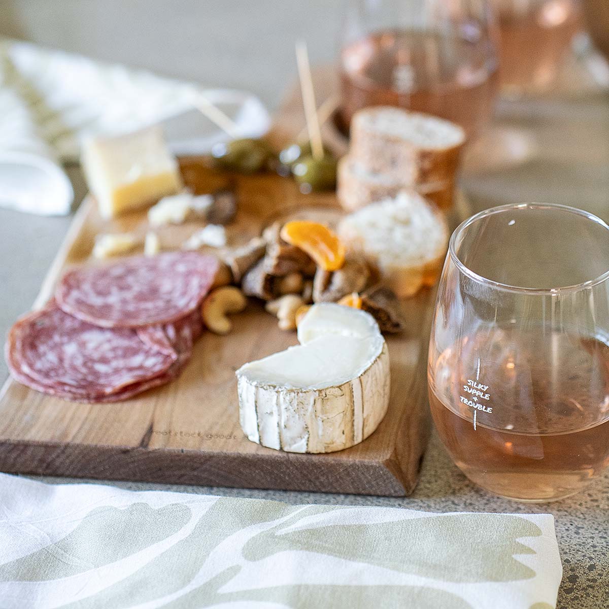 live edge artisan wood serving board~ spring glyph
