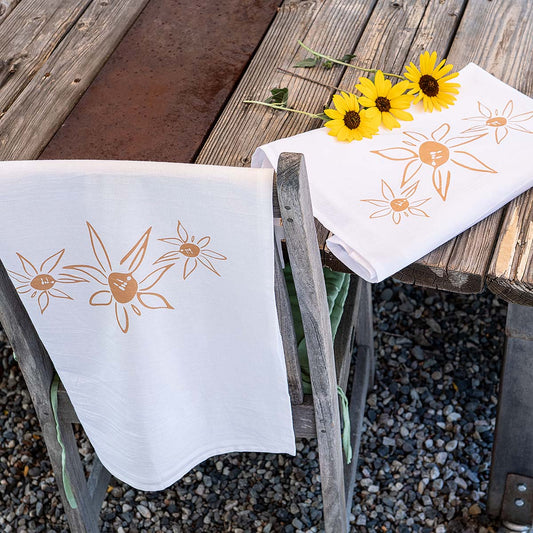 flour sack tea towel | sunflower summer