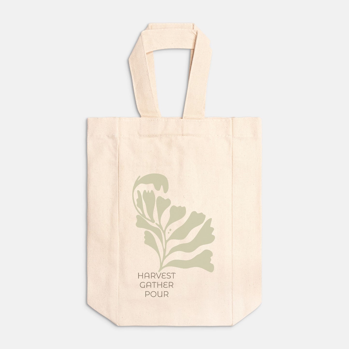 double wine tote ~ harvest, gather, pour