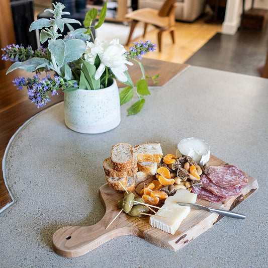 live edge artisan wood serving board~ summer glyph