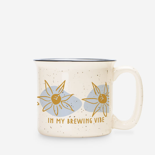 ceramic camp mug | brew vibe ~ sunflower summer