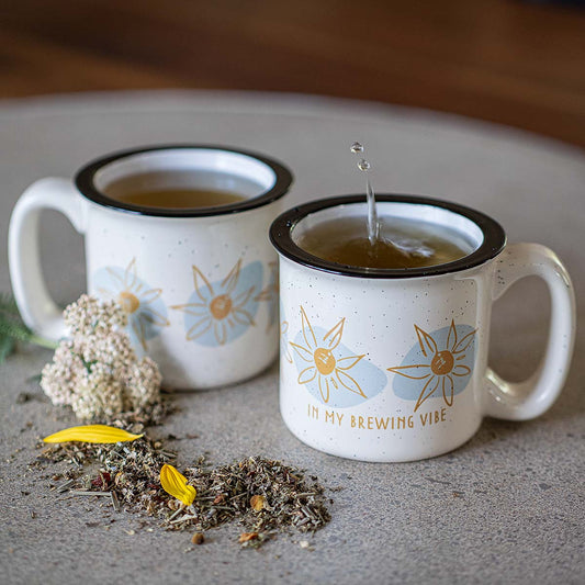 ceramic camp mug | brew vibe ~ sunflower summer