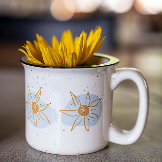 ceramic camp mug | brew vibe ~ sunflower summer