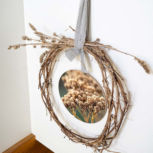 grained by season~ summer sedum wood sign 12" (round)