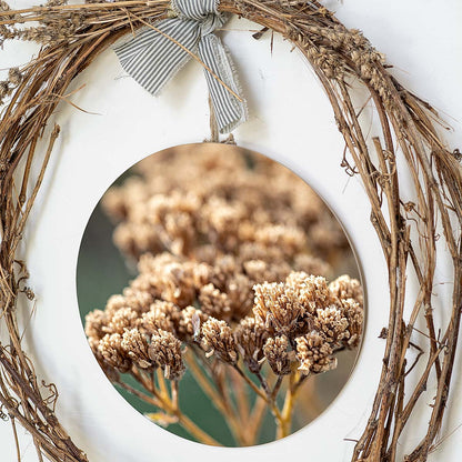grained by season~ summer sedum wood sign 12" (round)