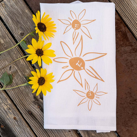 flour sack tea towel | sunflower summer