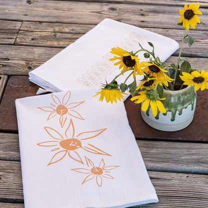 flour sack tea towel | sunflower summer